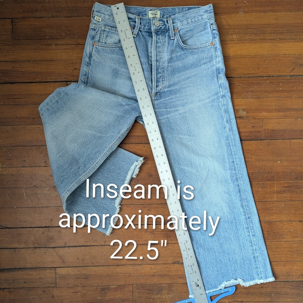 Citizens of Humanity Emma High Rise Wide Leg Crop Jeans Stax Wash Sz 26 - Picture 13 of 14